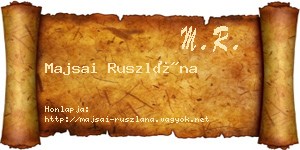 Majsai Ruszlána névjegykártya
